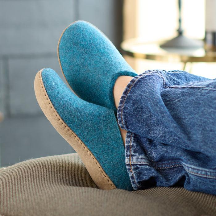 Glerups Dk Slip-on With Leather Sole - Petrol