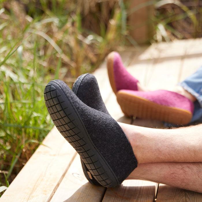 Glerups Dk Shoe With Natural Rubber Sole - Black - Charcoal