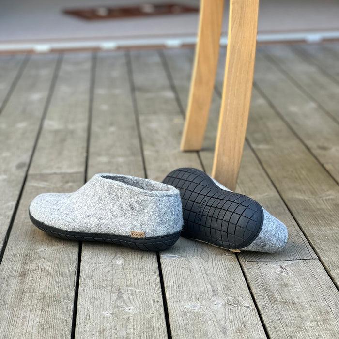 Glerups Dk Shoe With Natural Rubber Sole - Black - Grey