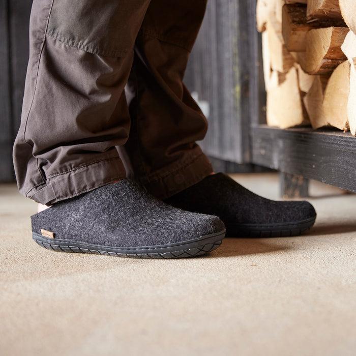 Glerups Dk Slip-on With Natural Rubber Sole - Black - Charcoal