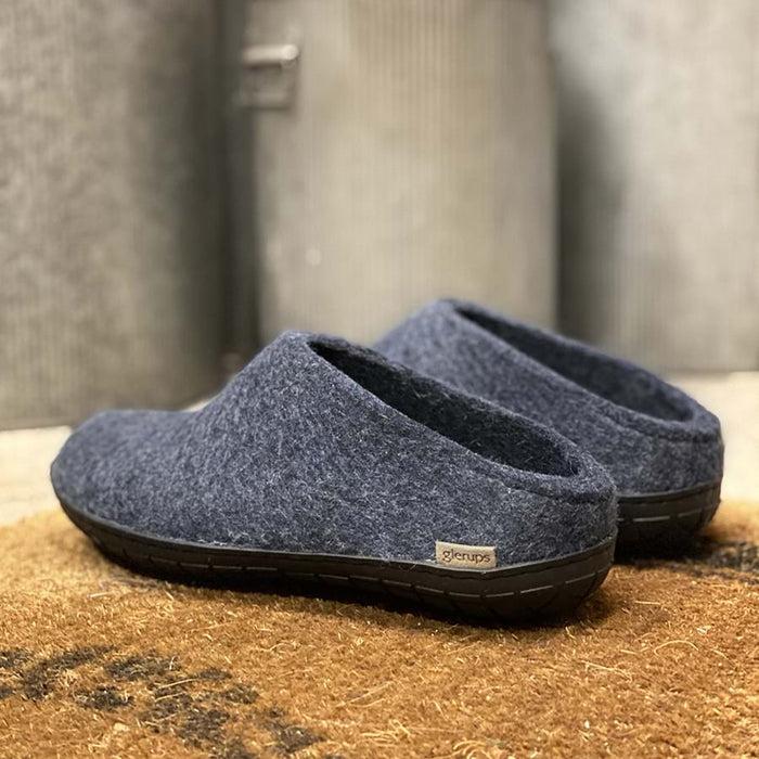 Glerups Dk Slip-on With Natural Rubber Sole - Black - Denim