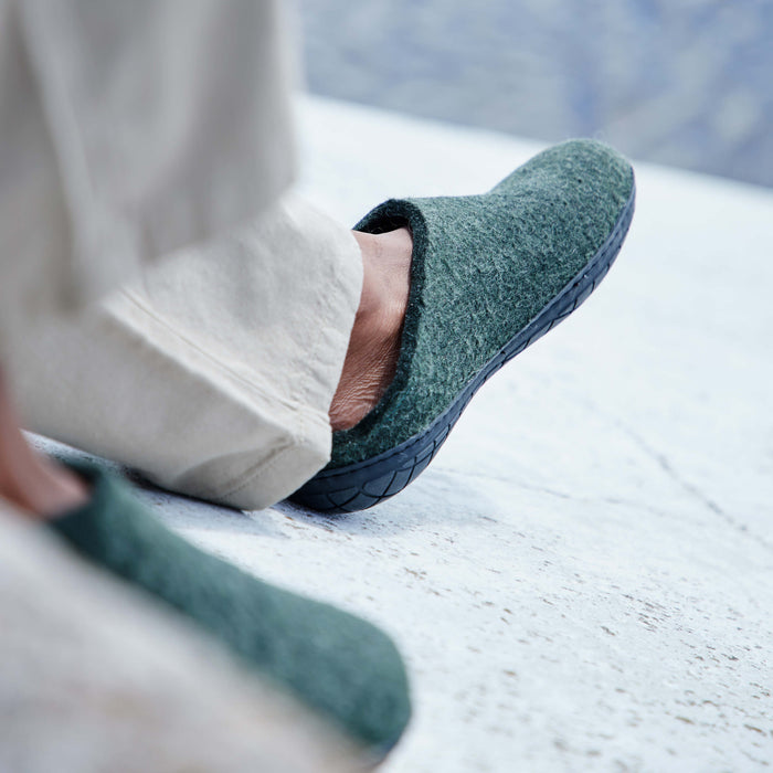 Glerups Dk Slip-on With Natural Rubber Sole - Black - Forest