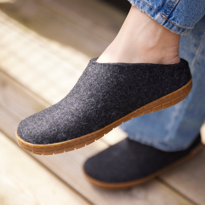 Glerups Dk Slip-on With Natural Rubber Sole - Honey - Charcoal