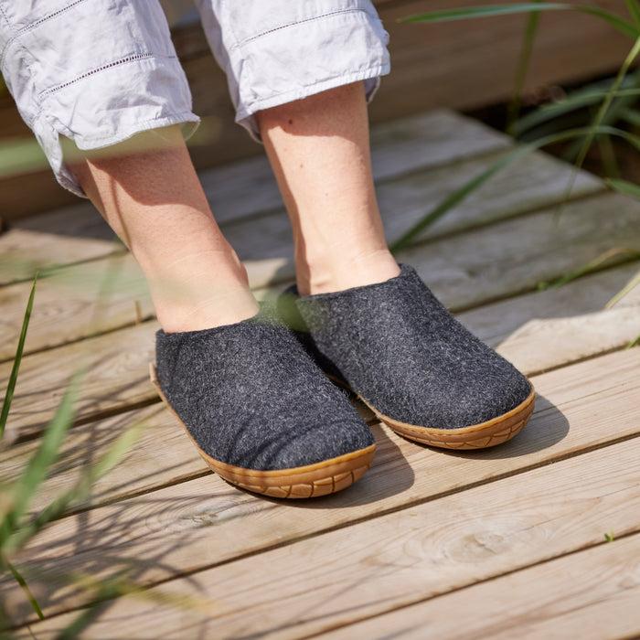 Glerups Dk Slip-on With Natural Rubber Sole - Honey - Charcoal