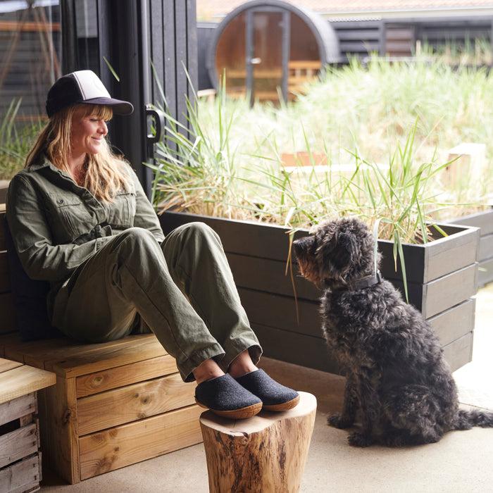Glerups Dk Slip-on With Natural Rubber Sole - Honey - Charcoal
