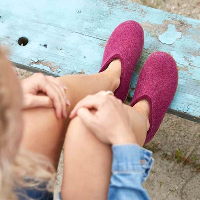 Glerups Dk Slip-on With Natural Rubber Sole - Honey - Cranberry
