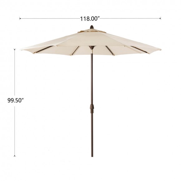 Glitzhome Elm PLUS 10 Ft. Aluminum Auto Tilt Market Patio Umbrella In Beige Olefin