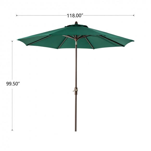 Glitzhome Elm PLUS 10 Ft. Aluminum Auto Tilt Market Patio Umbrella In Dark Green Olefin
