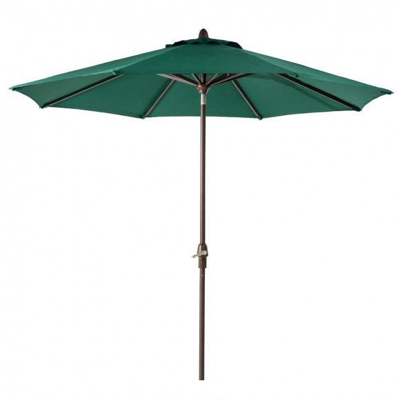 glitzhome Elm PLUS 10 ft. Aluminum Auto Tilt Market Patio Umbrella in Dark Green Olefin