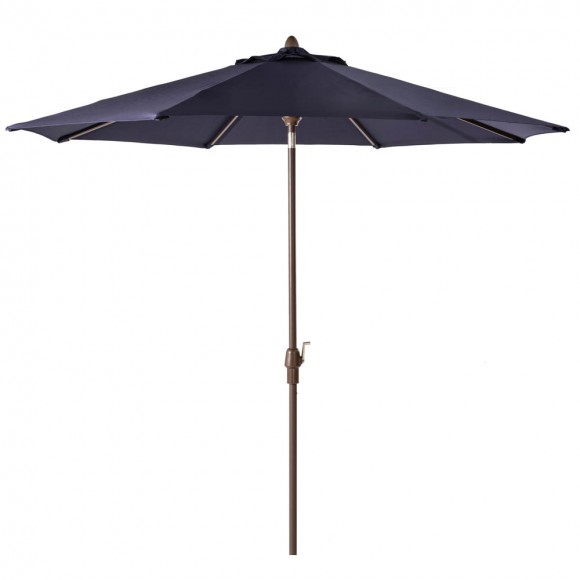 glitzhome Elm PLUS 10 ft. Aluminum Auto Tilt Market Patio Umbrella in Navy Blue Olefin
