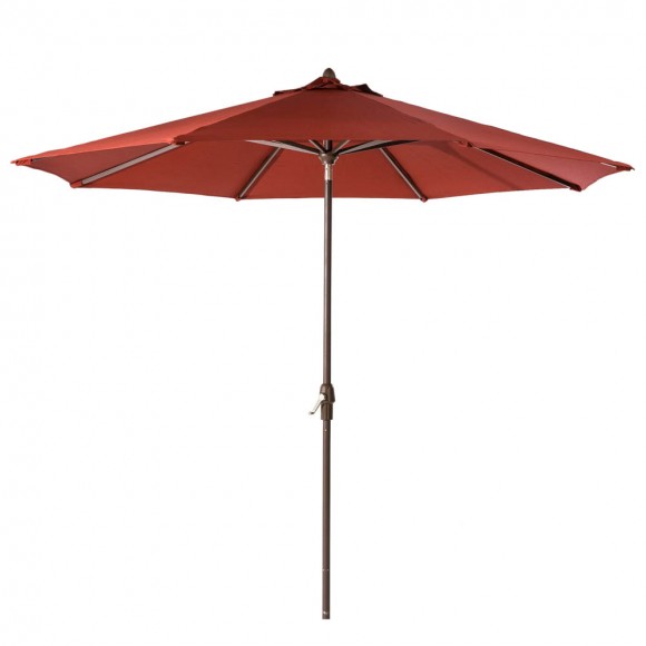 glitzhome Elm PLUS 10 ft. Aluminum Auto Tilt Market Patio Umbrella in Wine Red Olefin
