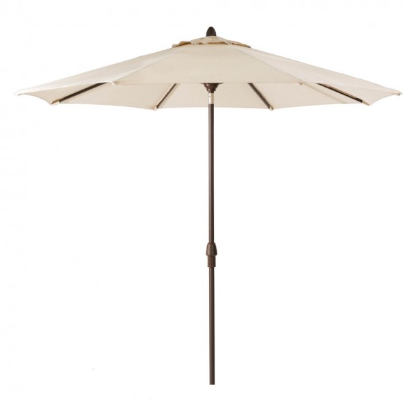 glitzhome Elm PLUS 10 ft. Aluminum Auto Tilt Market Patio Umbrella in Beige Olefin