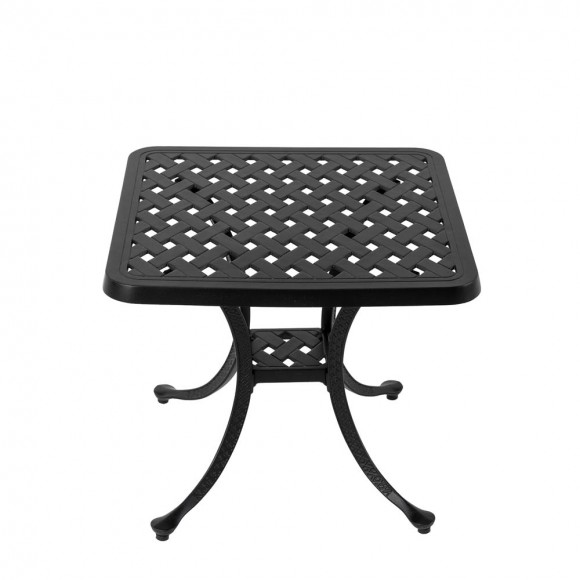 Glitzhome Elm PLUS 18"H Cast Aluminum Square Patio Side Table