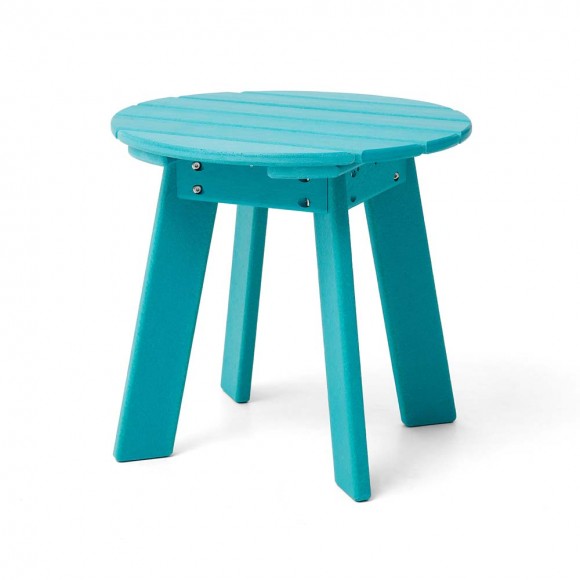 glitzhome Elm PLUS 20"D Outdoor Patio Aqua HDPE Round Side Table End Table Or Coffee Table