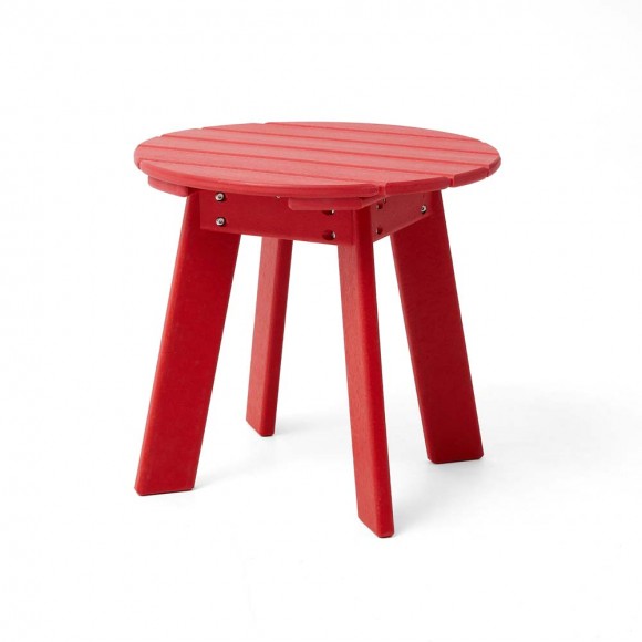 glitzhome Elm PLUS 20"D Outdoor Patio Red HDPE Round Side Table End Table Or Coffee Table