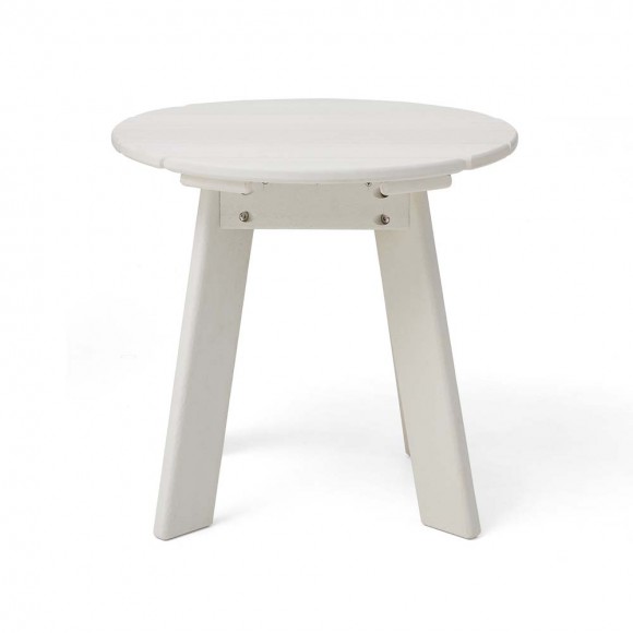 Glitzhome Elm PLUS 20"D Outdoor Patio White HDPE Round Side Table End Table Or Coffee Table
