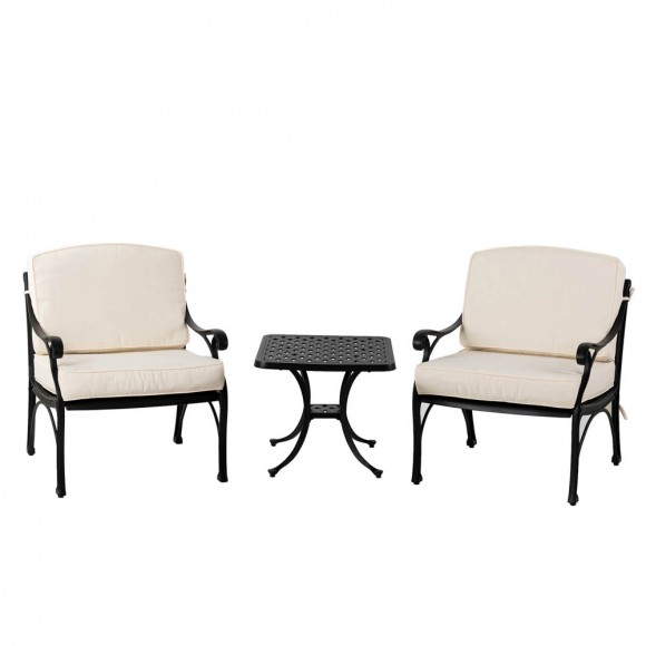 glitzhome Elm PLUS 3 Piece Cast Aluminum Patio Sectional Sofa Set with Beige Cushions Olefin Fabric glitzhome Elm PLUS 3 Piece Cast Aluminum Patio Sectional Sofa Set with Beige Cushions Olefin Fabric