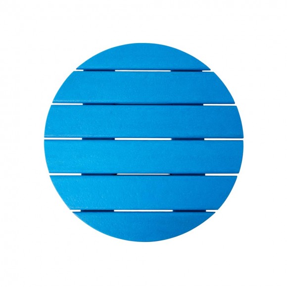 Glitzhome Elm PLUS 3-Piece Outdoor Patio Pacific Blue HDPE Folding Adirondack Chairs And 20"D Side Table Set