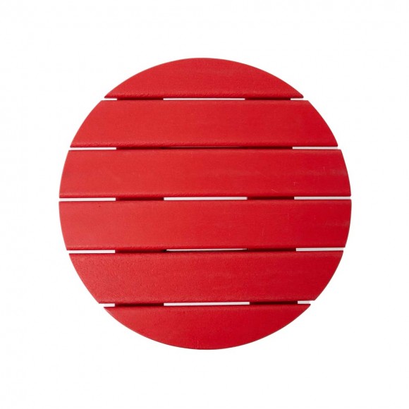 Glitzhome Elm PLUS 3-Piece Outdoor Patio Red HDPE Folding Adirondack Chairs And 20"D Side Table Set