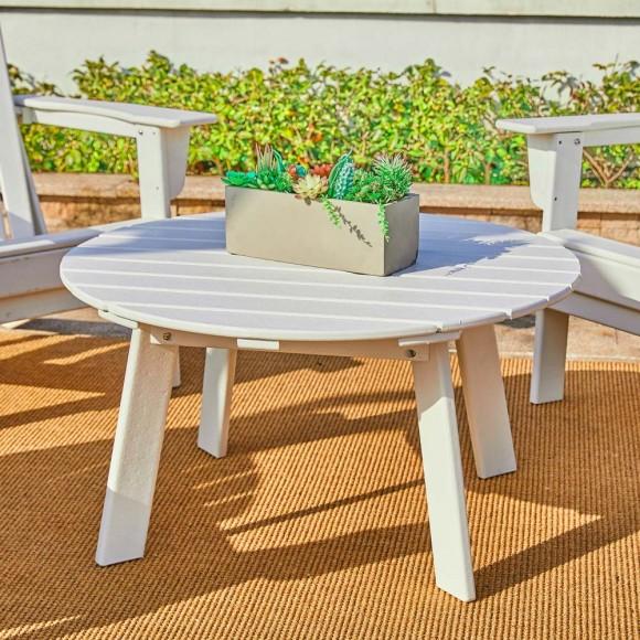Glitzhome Elm PLUS 32"D Outdoor Patio White HDPE Round Coffee Table