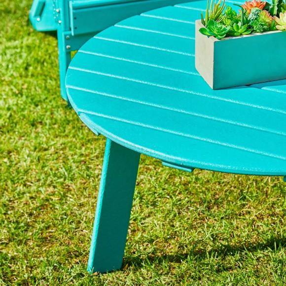 Glitzhome Elm PLUS 35.5"D Outdoor Patio Aqua HDPE Round Coffee Table