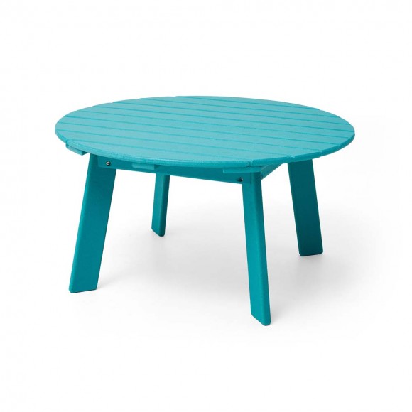 glitzhome Elm PLUS 35.5"D Outdoor Patio Aqua HDPE Round Coffee Table
