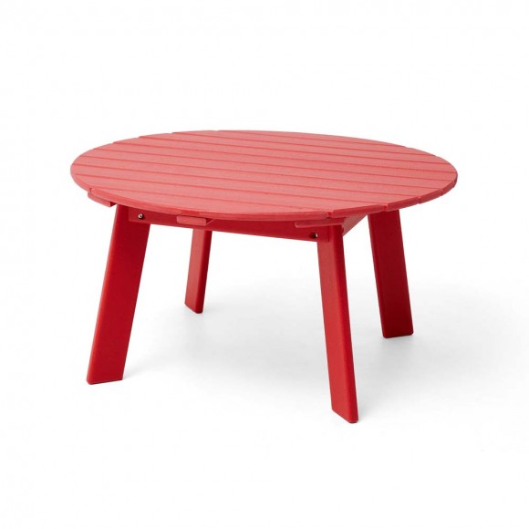 glitzhome Elm PLUS 35.5"D Outdoor Patio Red HDPE Round Coffee Table