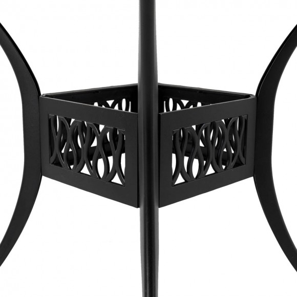 Glitzhome Elm PLUS 5 Piece Cast Aluminum Patio Dining Set With Wine Red Cushions Olefin Fabric