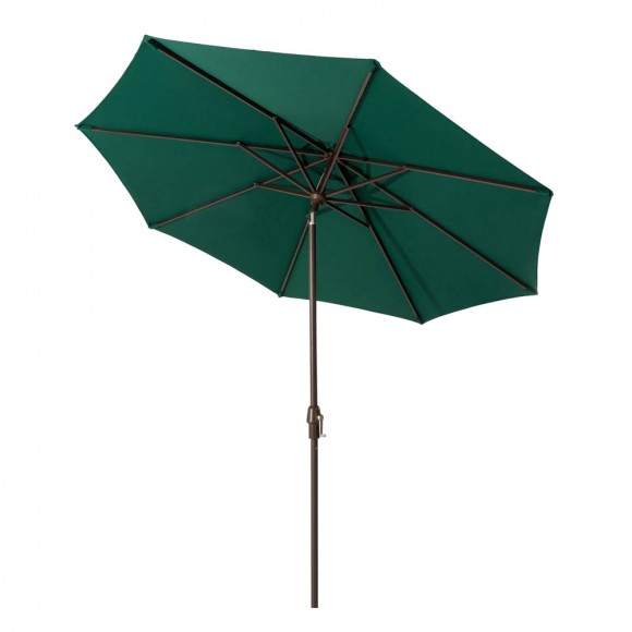 glitzhome Elm PLUS 9 ft. Aluminum Auto Tilt Market Patio Umbrella in Dark Green Olefin
