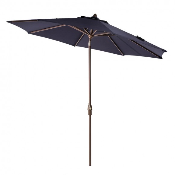 glitzhome Elm PLUS 9 ft. Aluminum Auto Tilt Market Patio Umbrella in Navy Blue Olefin