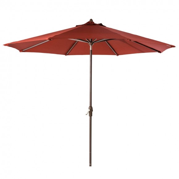 Glitzhome Elm PLUS 9 Ft. Aluminum Auto Tilt Market Patio Umbrella In Wine Red Olefin