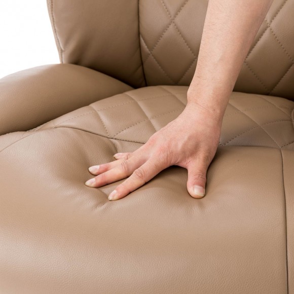 Glitzhome Elm PLUS Camel Big And Tall Air PU Leather Gaslift Adjustable Height Swivel Executive Chair