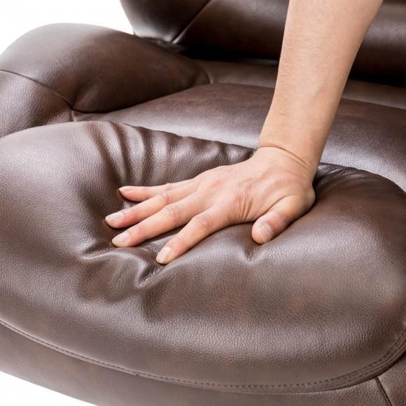 Glitzhome Elm PLUS Coffee Big And Tall Air PU Leather Gaslift Adjustable Height Swivel Executive Chair