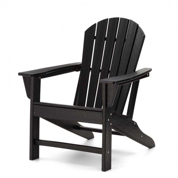 glitzhome Elm PLUS Eco-Friendly Black Recycled HDPE Outdoor Adirondack Chair