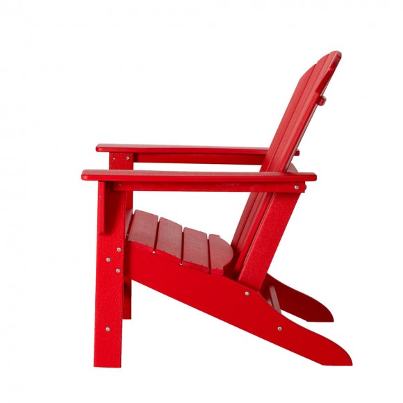 Glitzhome Elm PLUS Eco-Friendly Red Recycled Plastic Outdoor Adirondack Chairs Set Of 2