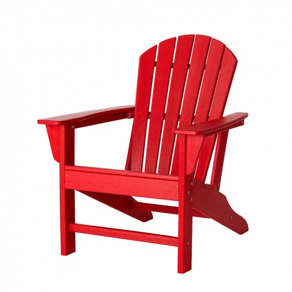 glitzhome Elm PLUS Eco-Friendly Red Recycled Plastic Outdoor Adirondack Chair
