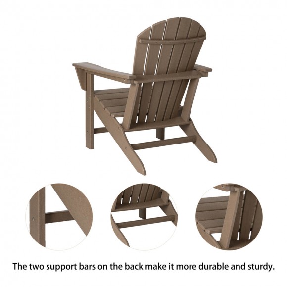Glitzhome Elm PLUS Eco-Friendly Tan Recycled Plastic Outdoor Adirondack Chair