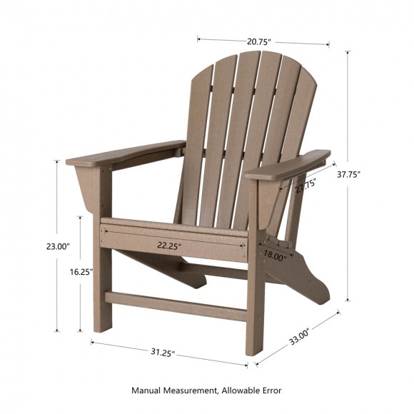 Glitzhome Elm PLUS Eco-Friendly Tan Recycled Plastic Outdoor Adirondack Chairs Set Of 2
