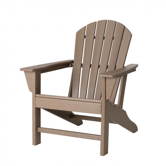 glitzhome Elm PLUS Eco-Friendly Tan Recycled Plastic Outdoor Adirondack Chair