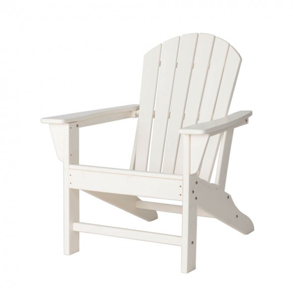 glitzhome Elm PLUS Eco-Friendly White Recycled Plastic Outdoor Adirondack Chair