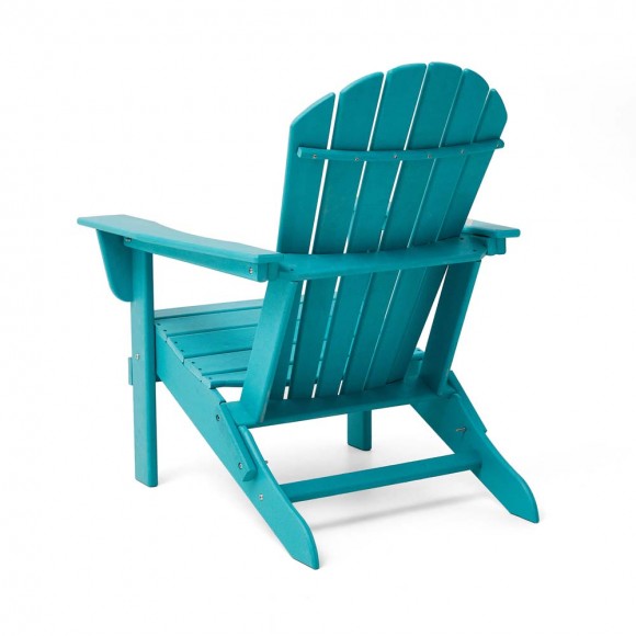 Glitzhome Elm PLUS Outdoor Patio Aqua HDPE Folding Adirondack Chair