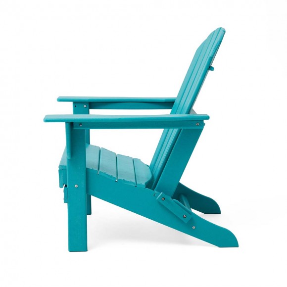 Glitzhome Elm PLUS Outdoor Patio Aqua HDPE Folding Adirondack Chair Set Of 2