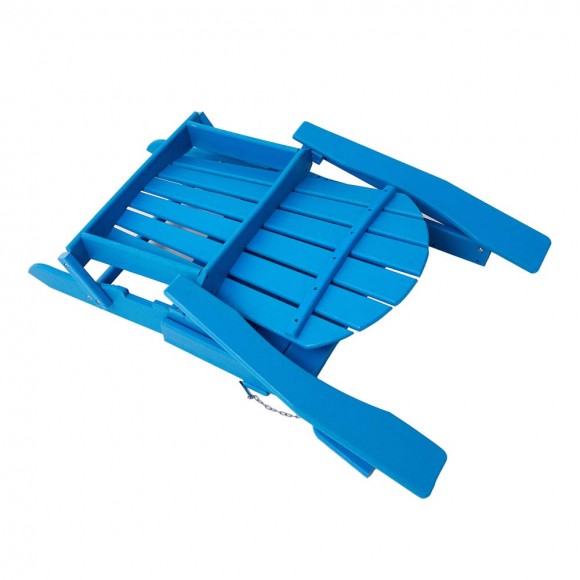 Glitzhome Elm PLUS Outdoor Patio Pacific Blue HDPE Folding Adirondack Chair