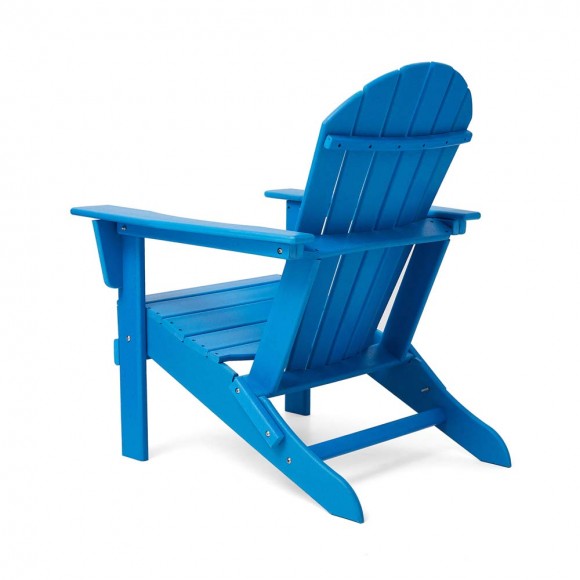 Glitzhome Elm PLUS Outdoor Patio Pacific Blue HDPE Folding Adirondack Chair