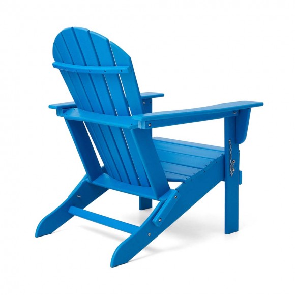 Glitzhome Elm PLUS Outdoor Patio Pacific Blue HDPE Folding Adirondack Chair Set Of 2