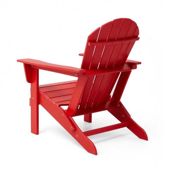 Glitzhome Elm PLUS Outdoor Patio Red HDPE Folding Adirondack Chair