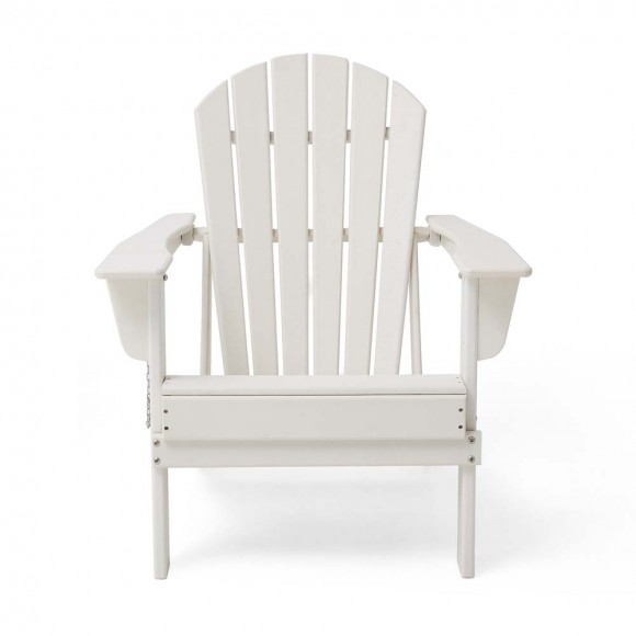 Glitzhome Elm PLUS Outdoor Patio White HDPE Folding Adirondack Chair