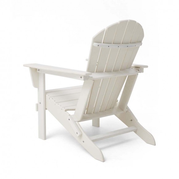 Glitzhome Elm PLUS Outdoor Patio White HDPE Folding Adirondack Chair