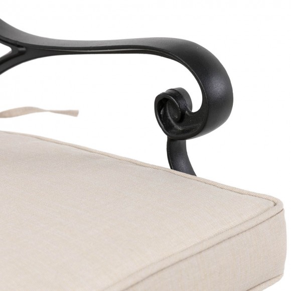 Glitzhome Elm PLUS Set Of 2 Cast Aluminum Patio Dining Chairs With Beige Cushions Olefin Fabric