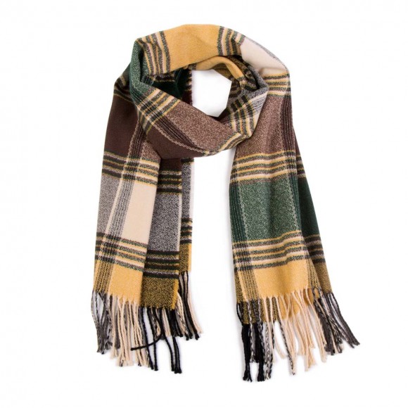 Glitzhome EUty 77.5"L Unisex Fashion Multicolor Plaid Scarf With Tassel Set Of 2